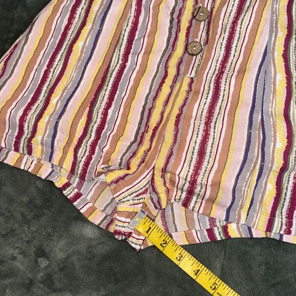 Skylar + Madison Romper Womens Small Multicolor Striped Halter Neck Button Front - Picture 5 of 8